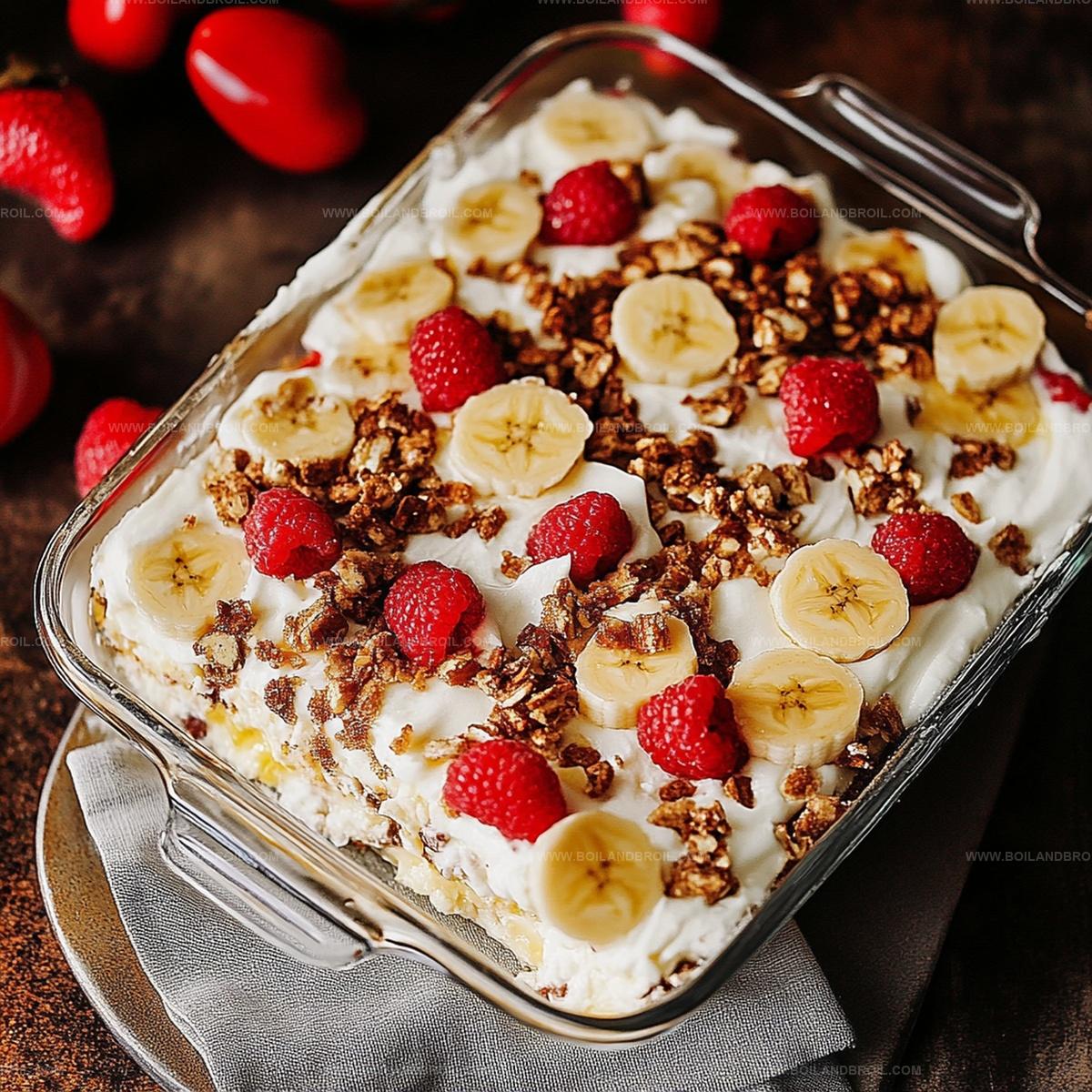 No-Bake Banana Split Casserole Recipe