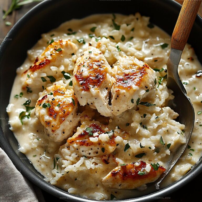 One-Pan Creamy Parmesan Chicken & Rice Recipe