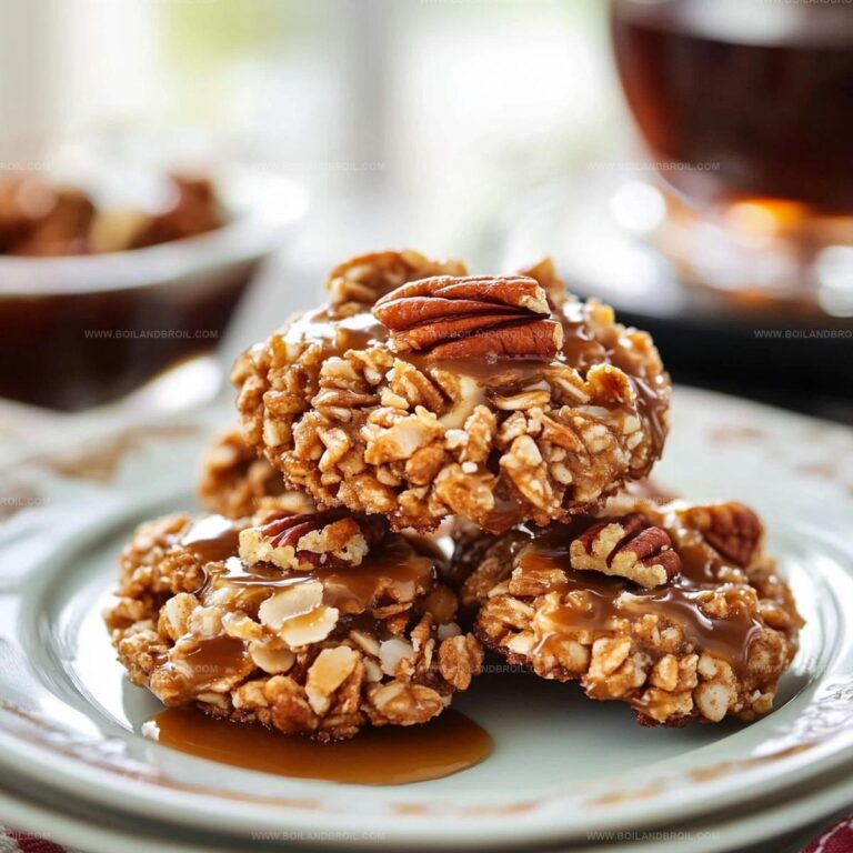 No-Bake Pecan Coconut Praline Cookies Recipe