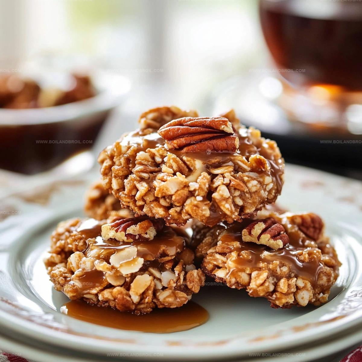 No-Bake Pecan Coconut Praline Cookies Recipe
