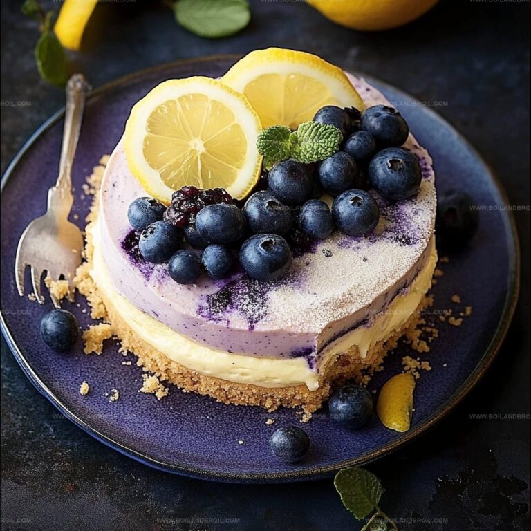 Lemon Blueberry Shortbread Mousse Cake Recipe