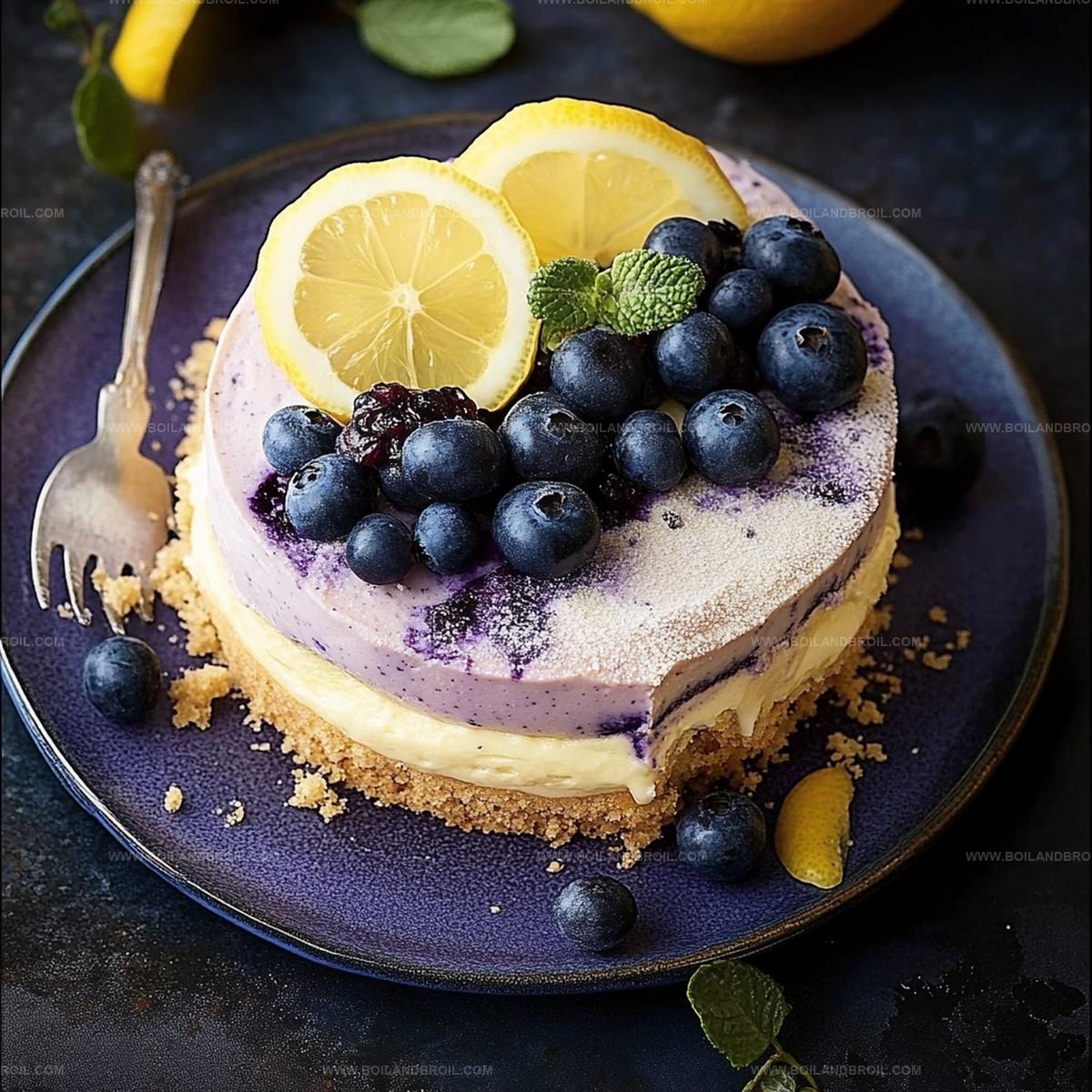 Lemon Blueberry Shortbread Mousse Cake Recipe