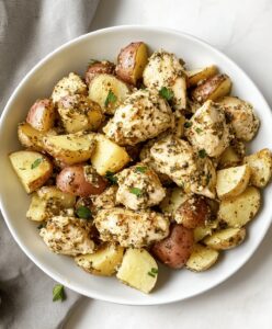 Pungent Parmesan Chicken And Potatoes Recipe