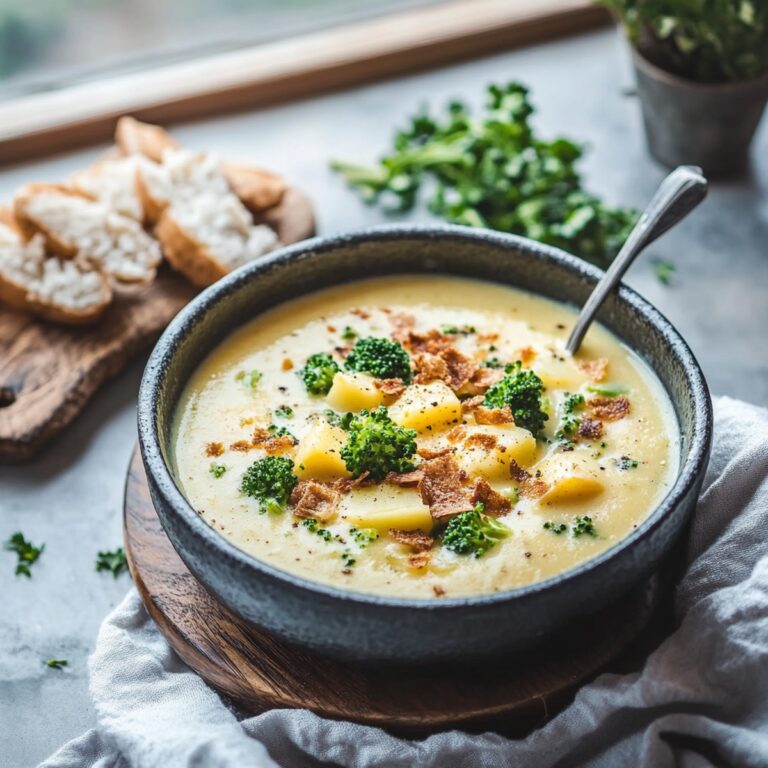 Cheesy Broccoli Potato Soup Recipe