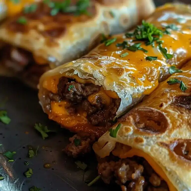 Cheeseburger Egg Rolls Recipe