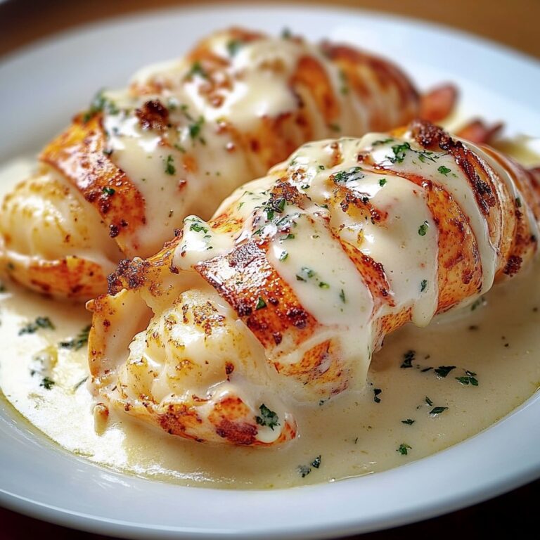 Garlic Parmesan Lobster Tails with Alfredo Sauce Recipe