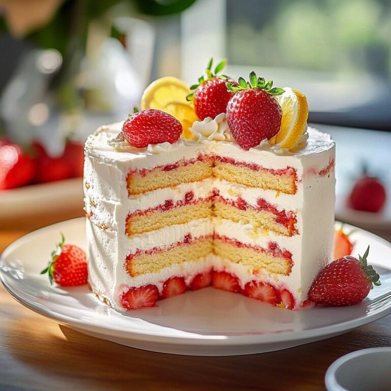 Delicious Strawberry Lemon Layer Cake Recipe