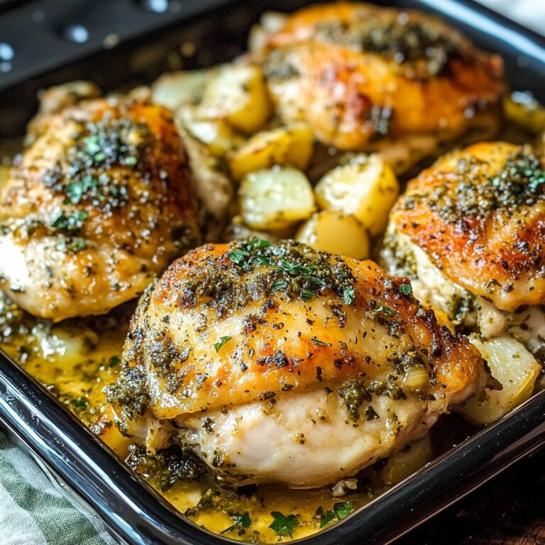 Crunchy Baked Pesto Chicken Thighs Recipe
