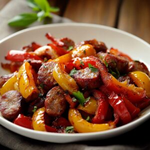 Simple Baked Sausage and Peppers Recipe