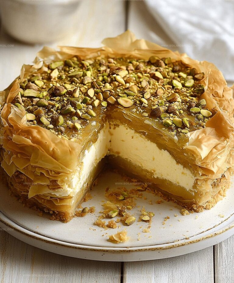 Honey Pistachio Baklava Cheesecake Recipe