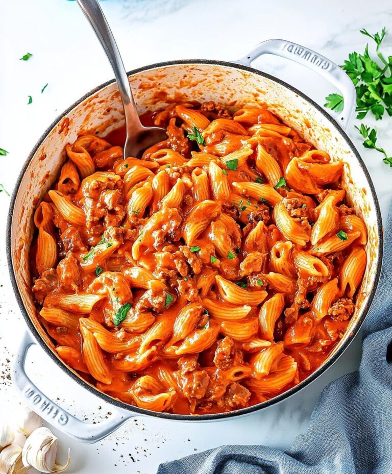 One Pot Creamy Tomato Beef Pasta Recipe