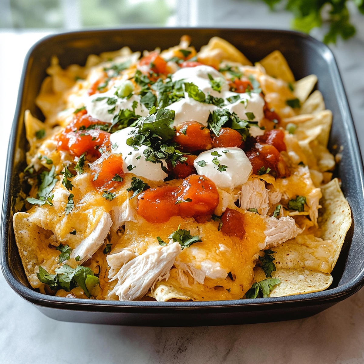 Crockpot Creamy Chicken Nachos Recipe