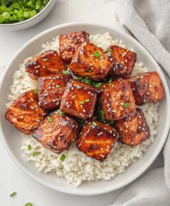 Air Fryer Honey Garlic Salmon Bites Recipe