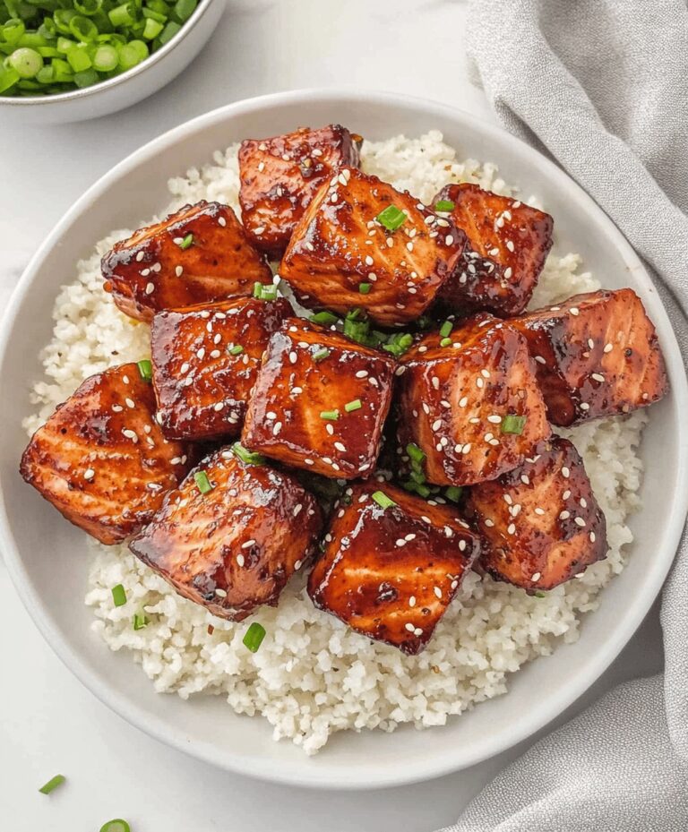 Air Fryer Honey Garlic Salmon Bites Recipe