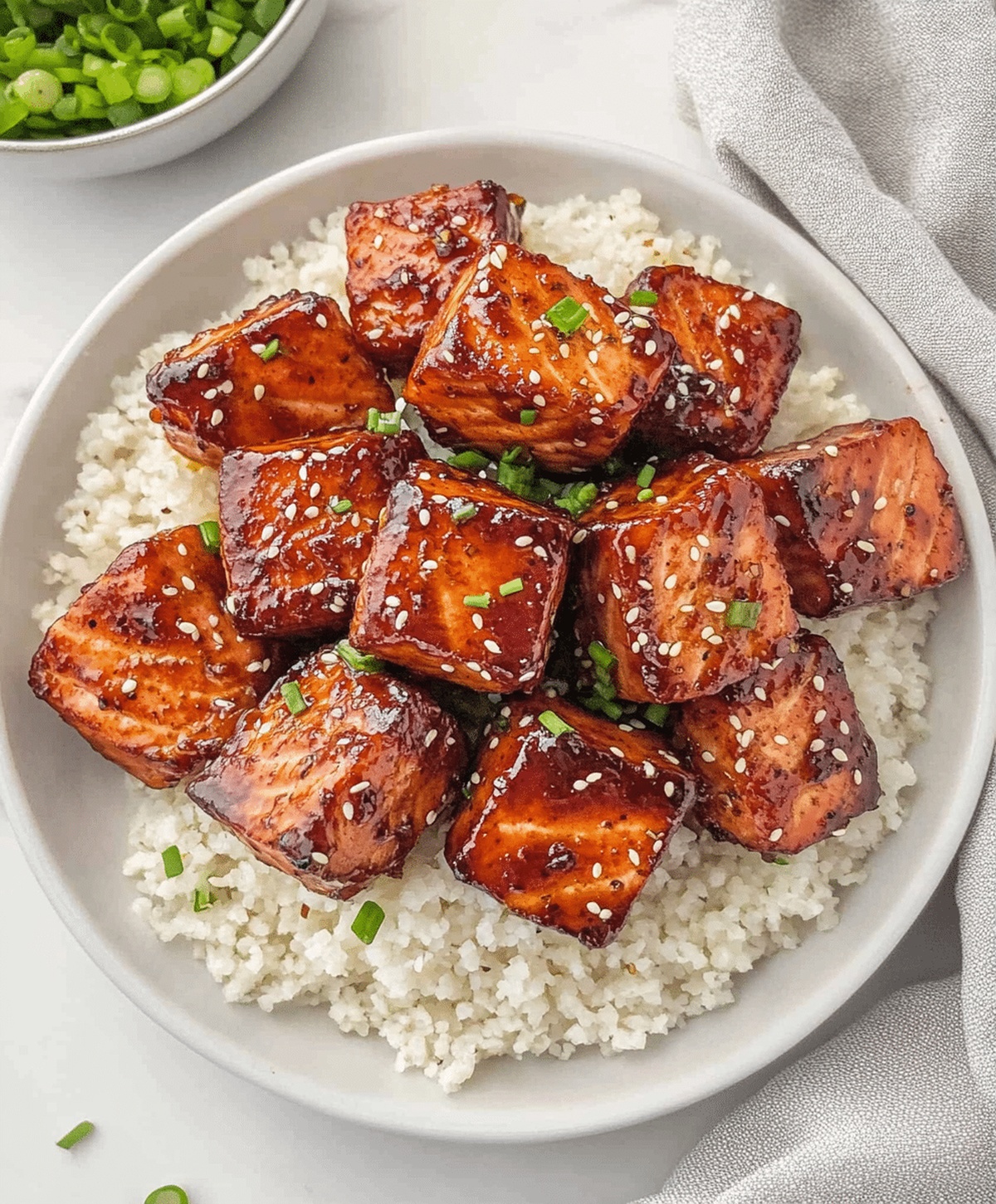 Air Fryer Honey Garlic Salmon Bites Recipe