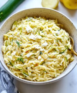 Healthy Feta Zucchini Orzo Recipe