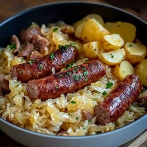 Hearty Polish Sausage, Sauerkraut, and Potatoes Recipe