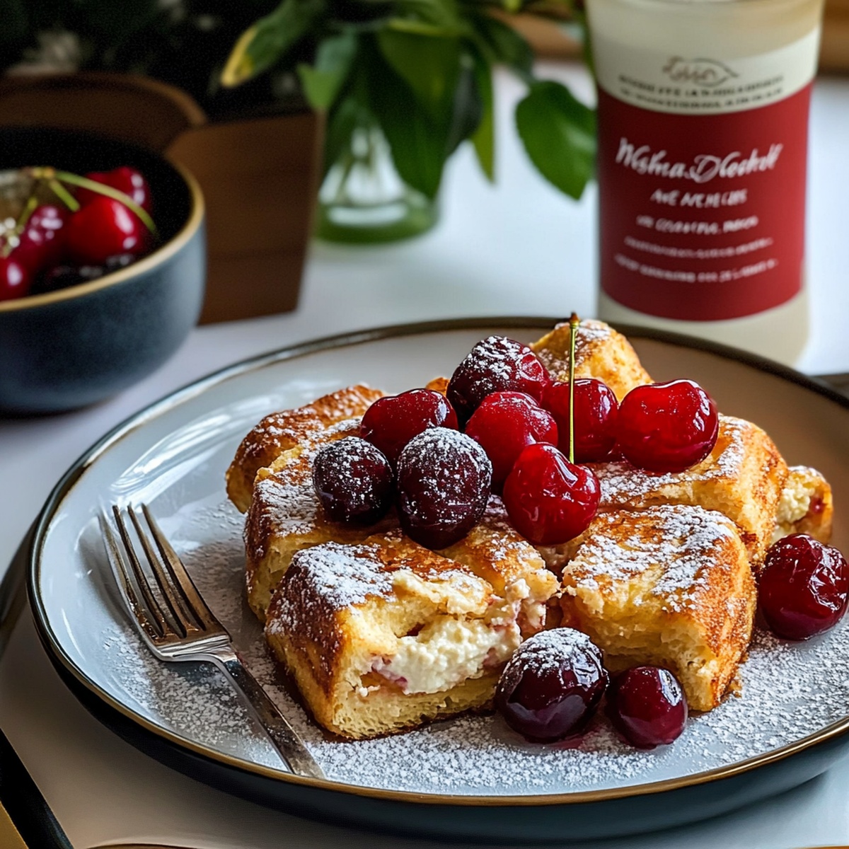 Sourdough French Toast with Cherries Recipe