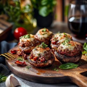 Italian Stuffed Mushrooms with Sundried Tomatoes & Sausage Recipe