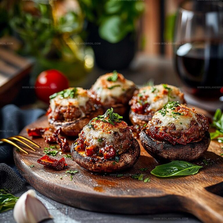 Italian Stuffed Mushrooms with Sundried Tomatoes & Sausage Recipe