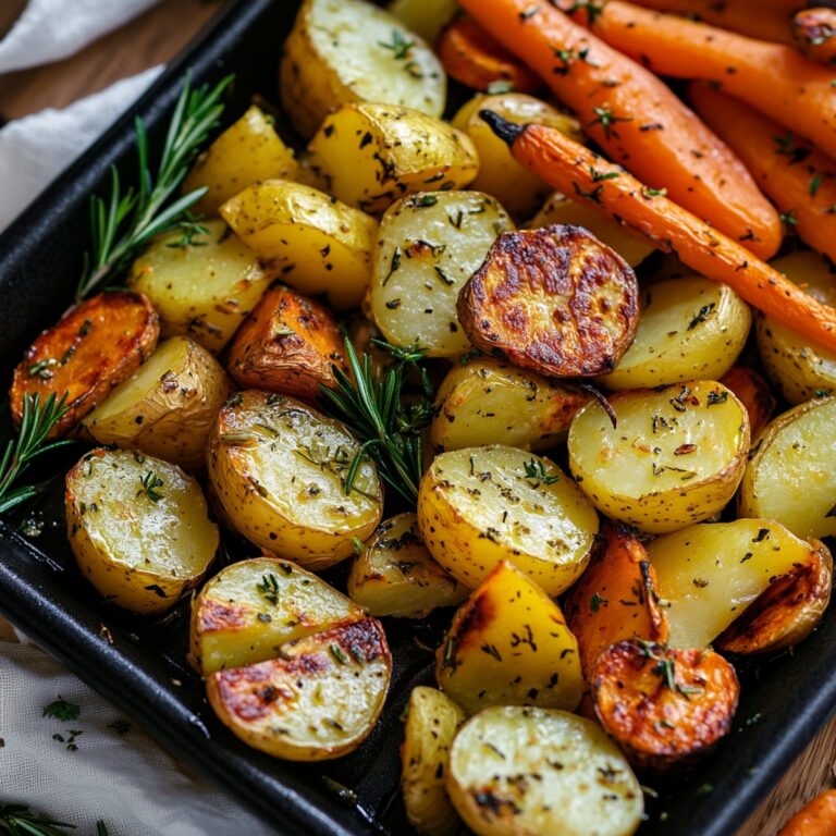 Garlic Herb Roasted Potatoes, Carrots, and Zucchini Recipe