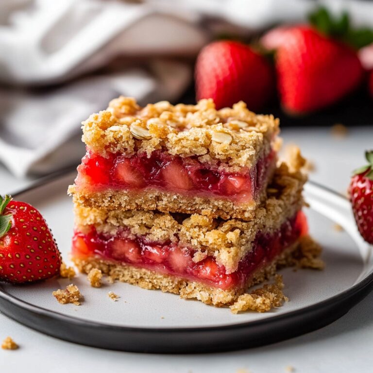 Sweet & Tart Strawberry Rhubarb Crumble Bars Recipe