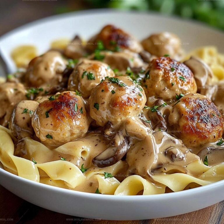 Creamy Chicken Meatball Stroganoff Recipe