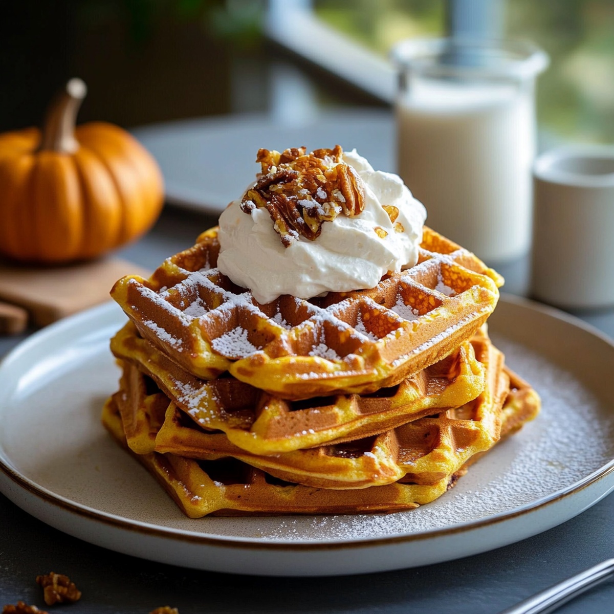 Fluffy Pumpkin Waffles Recipe