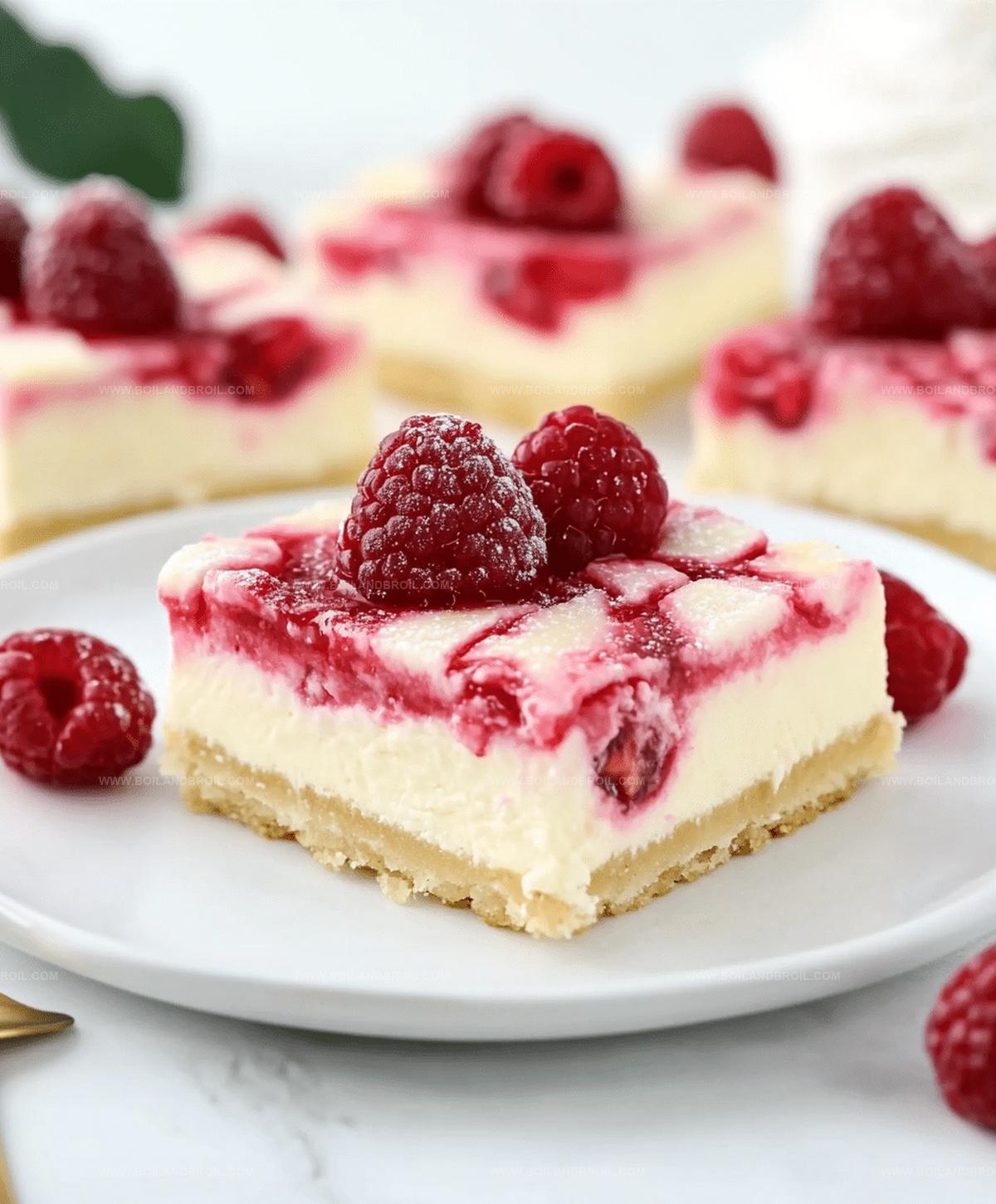 Raspberry White Chocolate Cheesecake Squares Recipe