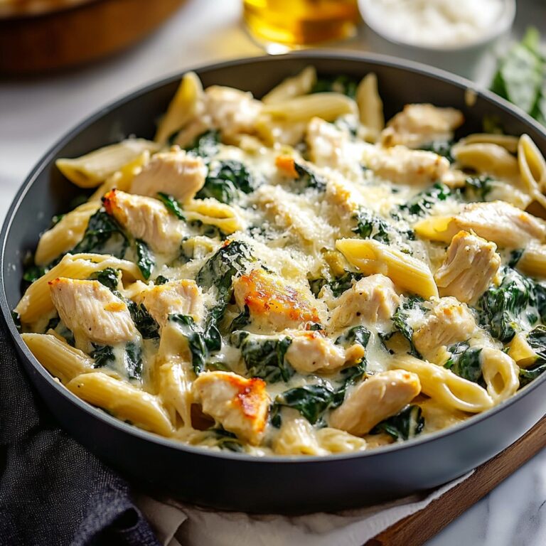 One-Pan Spinach & Artichoke Chicken Pasta Recipe