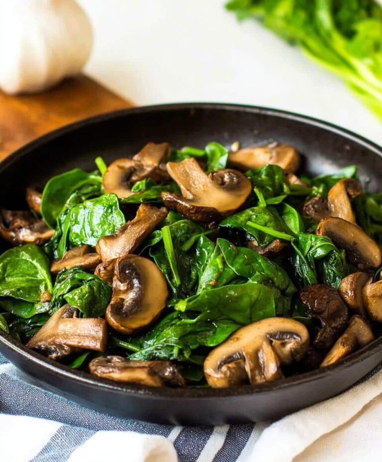 Sauteed Mushrooms With Spinach Recipe