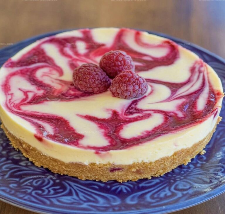 No-Bake Raspberry Lemon Swirl Cheesecake Recipe