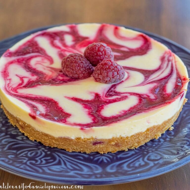 No-Bake Raspberry Lemon Swirl Cheesecake Recipe