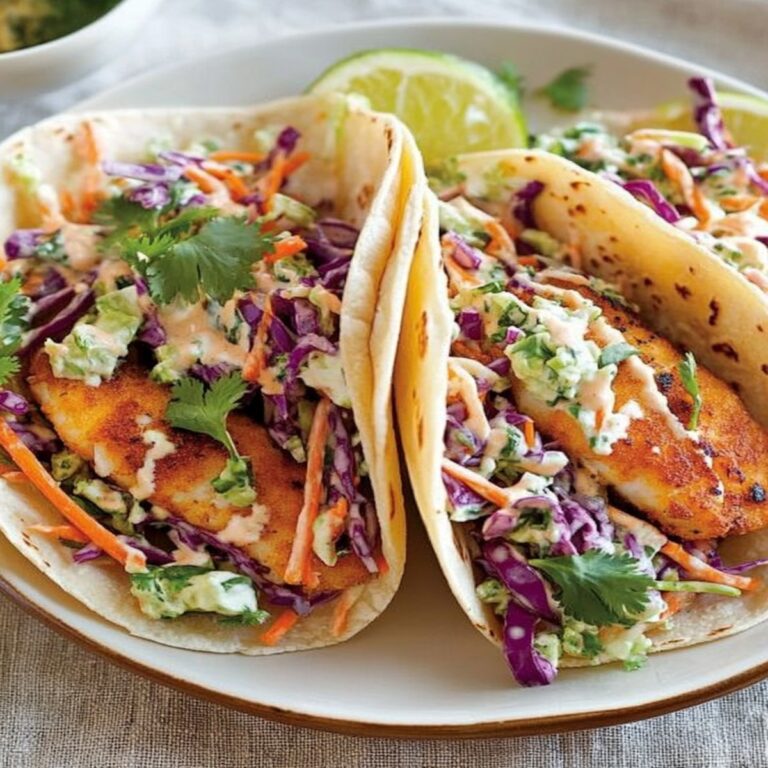 Crispy Fish Tacos with Cilantro Lime Slaw Recipe