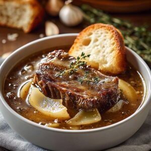 French Onion Beef Short Rib Soup Recipe