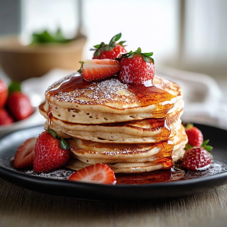 Fluffy Double Strawberry Pancakes Recipe