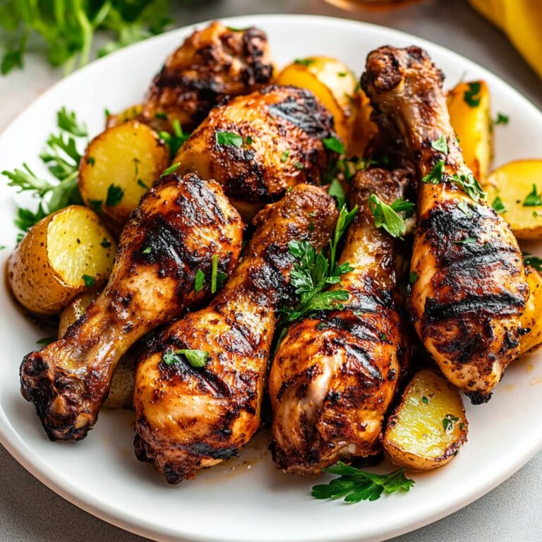 Grilled Drumsticks and Potatoes Recipe