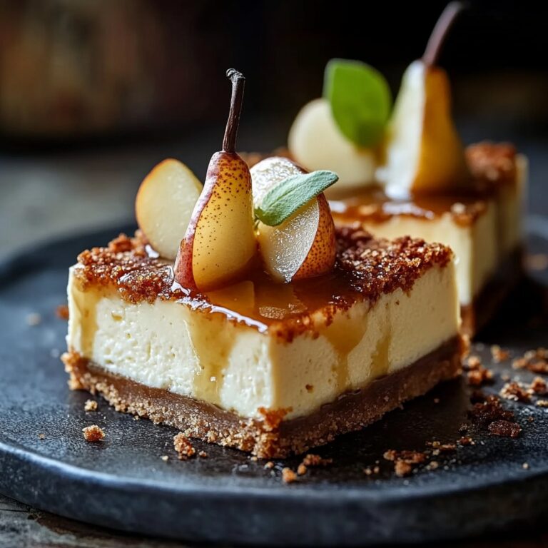 Pear Mousse Cheesecake Bars Recipe