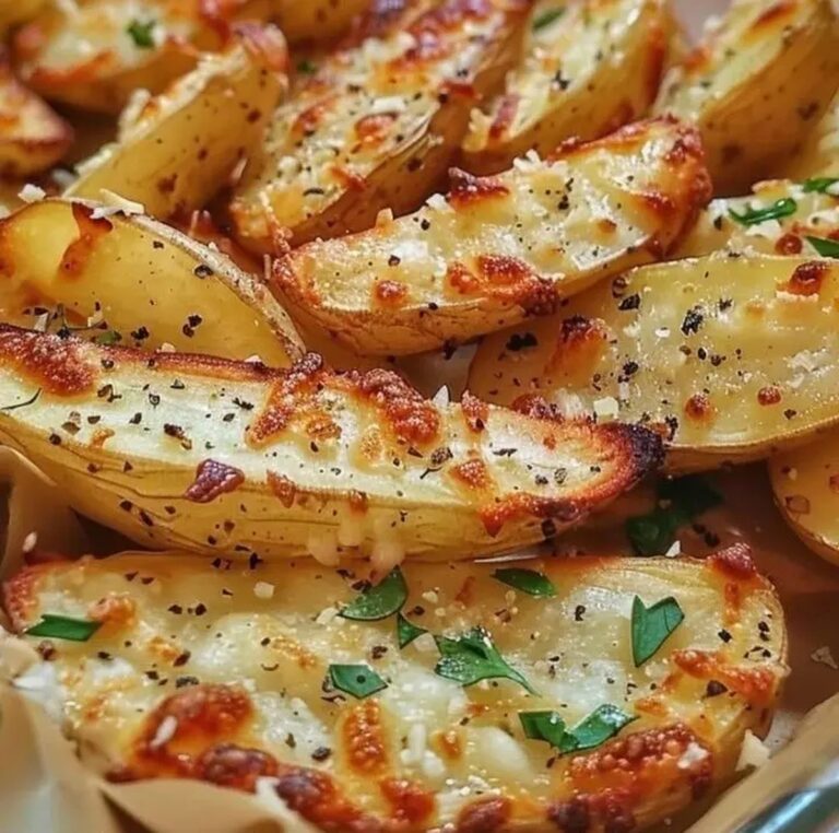 Baked Garlic Parmesan Potato Wedges Recipe