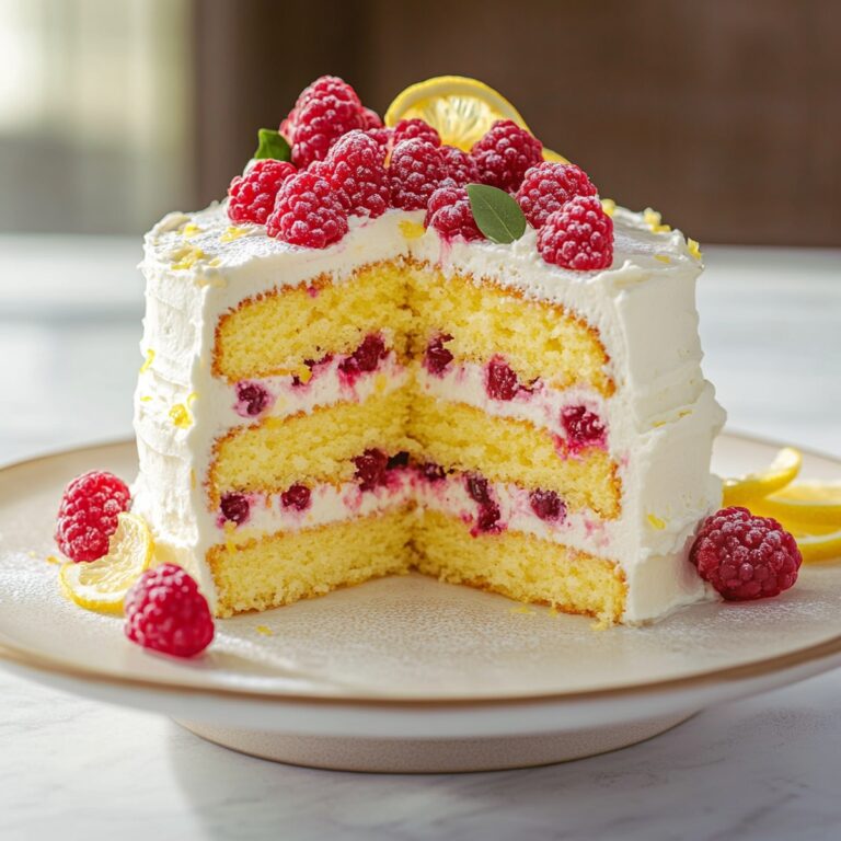 Raspberry Cake with Lemon Buttercream Recipe