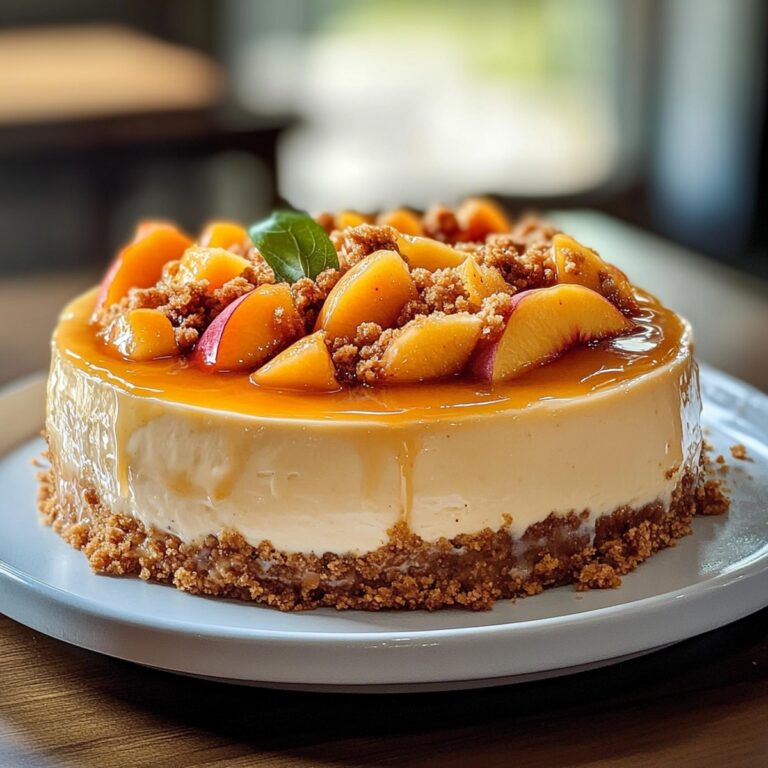 Peach Cobbler Topped Cheesecake Recipe