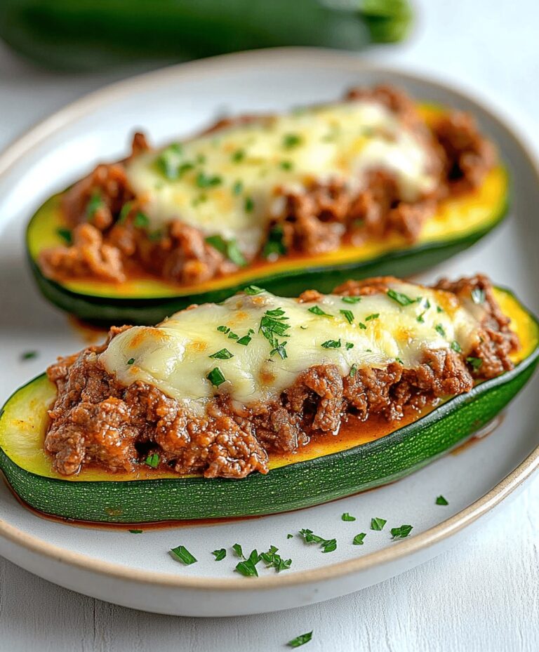 Low Calorie Baked Zucchini Beef Boats Recipe