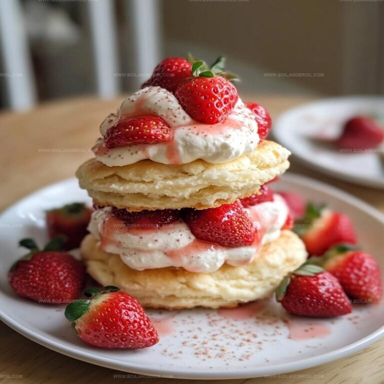 Brandied Strawberry Shortcakes with Malted Whipped Cream Recipe