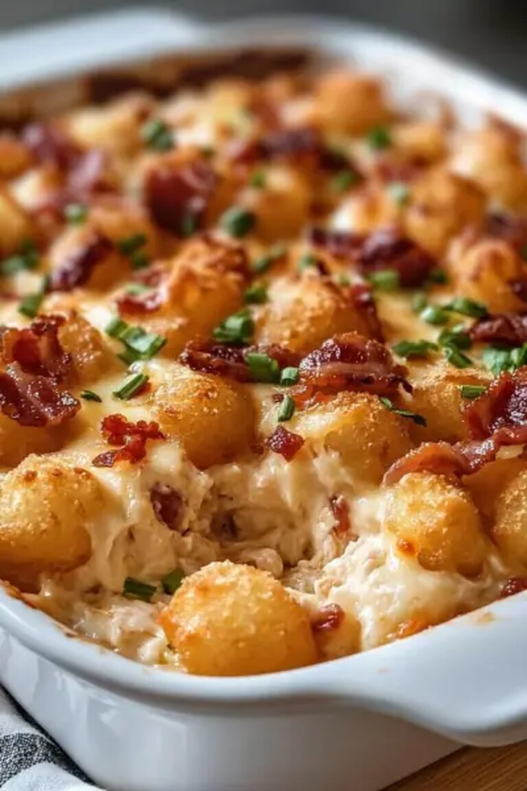 Chicken Bacon Ranch Tater Tot Casserole Recipe