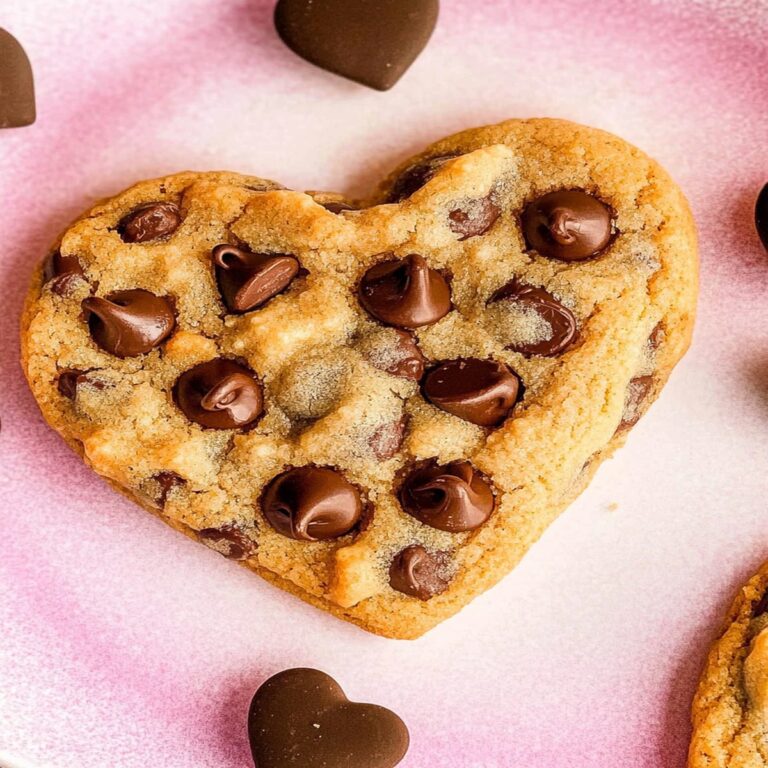 Heart-Shaped Chocolate Chip Cookies Recipe