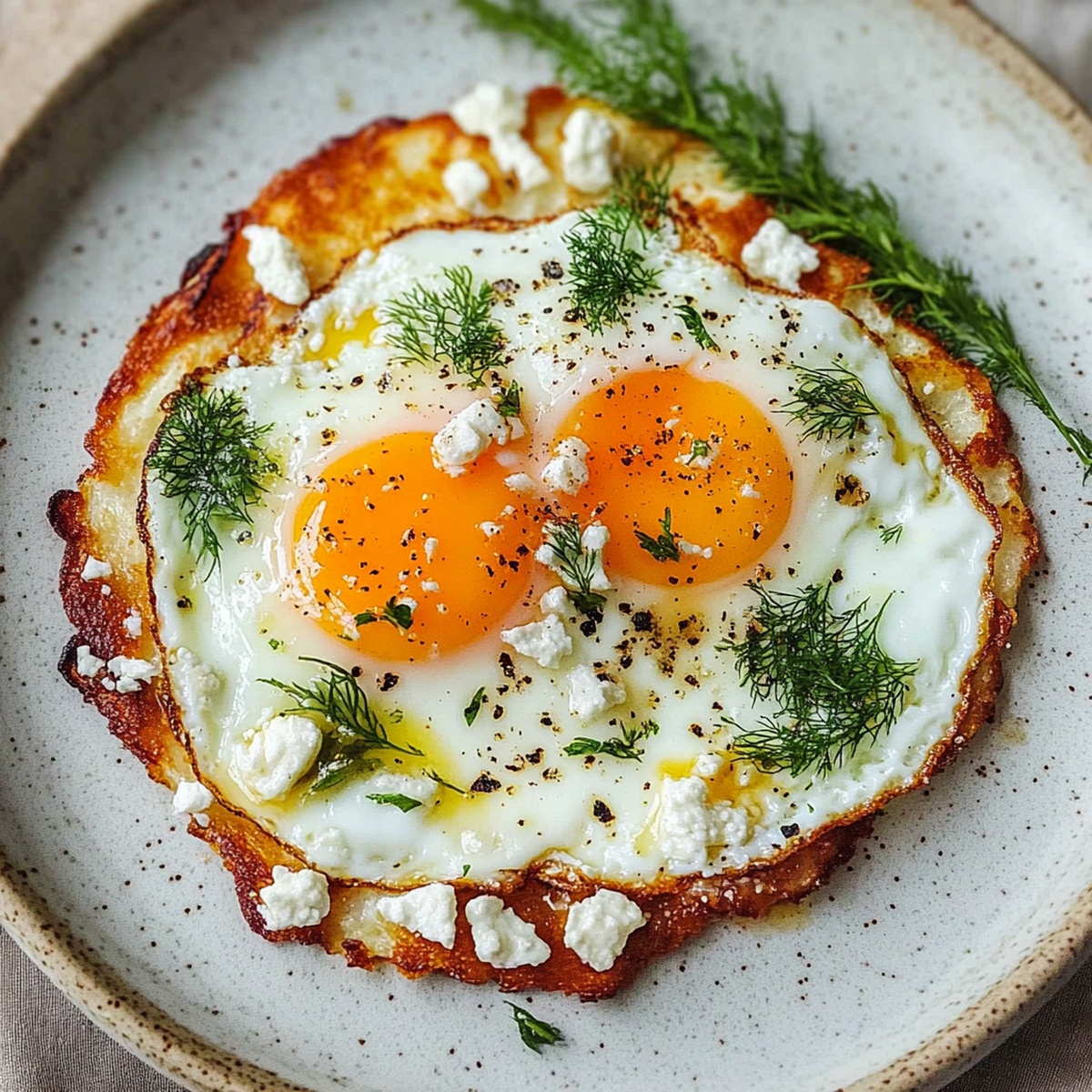 Crispy Feta Fried Eggs Recipe