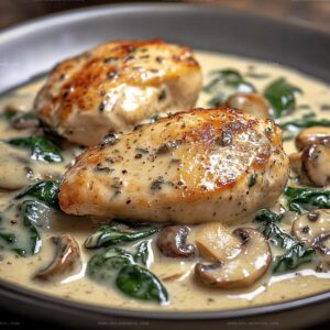 Creamy Tuscan Chicken with Spinach and Mushrooms Recipe