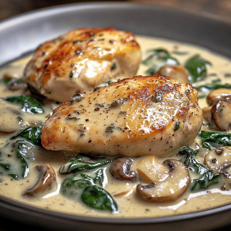 Creamy Tuscan Chicken with Spinach and Mushrooms Recipe