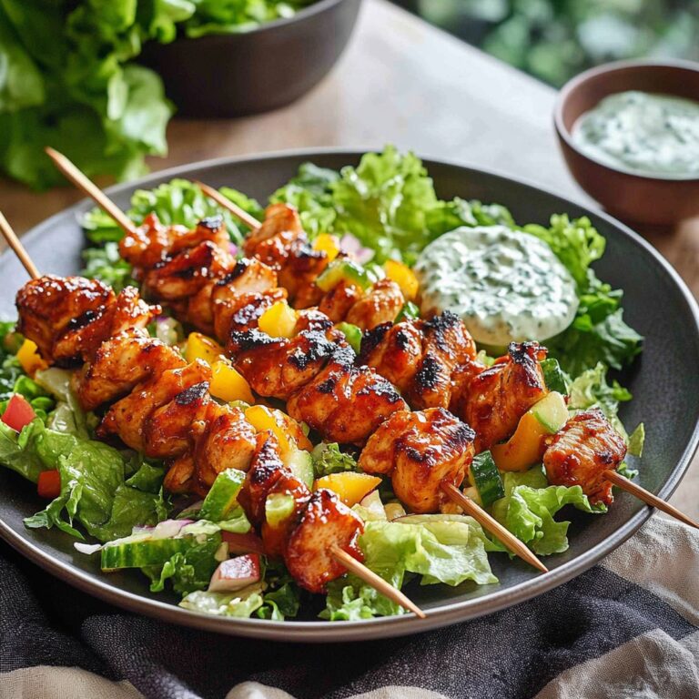 BBQ Chicken Skewer Salad Recipe