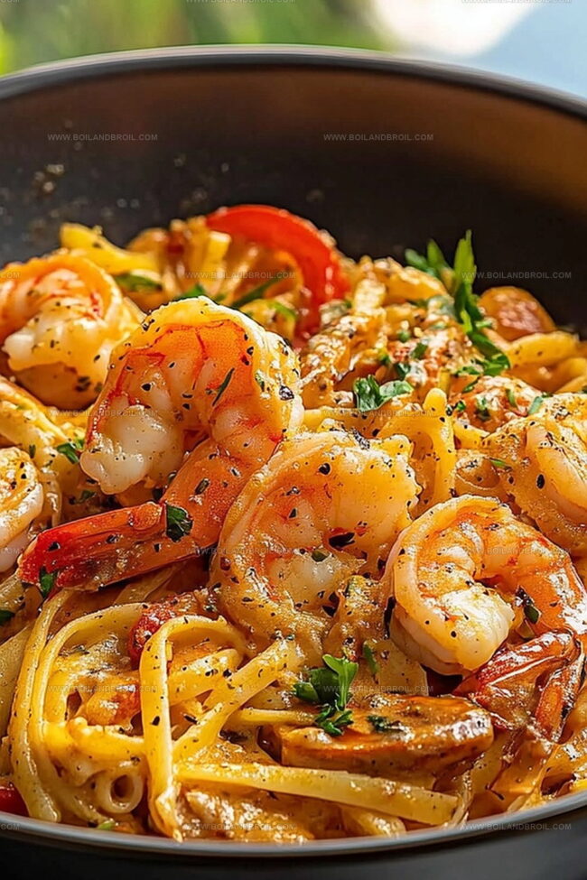 Ingredients Inside Jamaican Shrimp Pasta